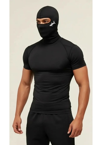 Flex Premium Reflektörlü Siyah Kar Maskesi Shark Balaklava Balaclava Motorsiklet Scooter Bisiklet Spor