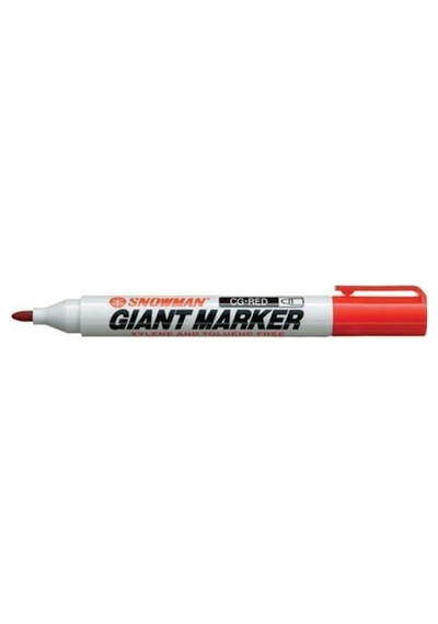 Snowman Markör Permanent Yuvarlak Uçlu Kırmızı Cg-12 12 Adet