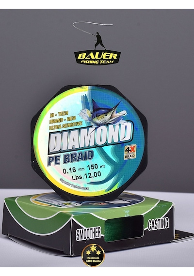 Bauer Dıamond Pe Braid 4x 150 Metre Ip Misina Süper Kaliteli