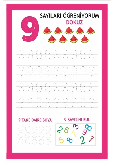 Sayıları Öğreniyorum Eğitici Matematik Etiketleri 1-10' Kadar 10x15 Cm