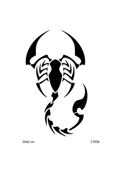 Airbrush Tattoo Akrep Yapışkanlı Stencil Süsleme Ve Boyama Kalıbı