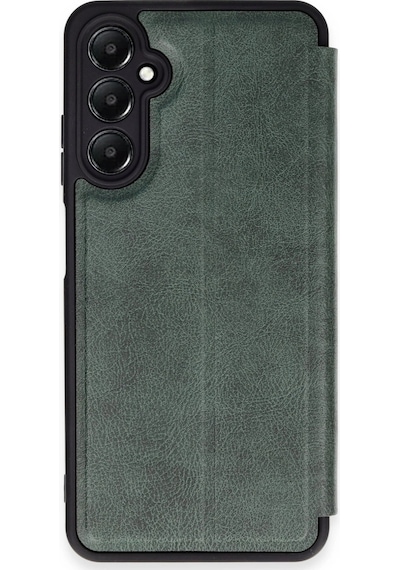 Samsung Uyumlu Galaxy A15 4g Kılıf Flip Cover Koyu Yeşil
