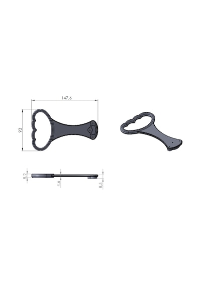 2 Adet Baza Tutma Kolu Şeffaf Pvc - Baza Kulp - Baza Aksesuarı