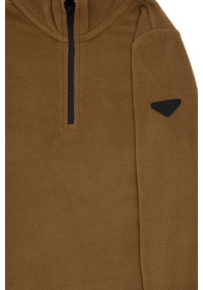 U.S. Polo Assn. Erkek Çocuk Yarım Fermuarlı Haki Polar Sweatshirt 50298060-VR027