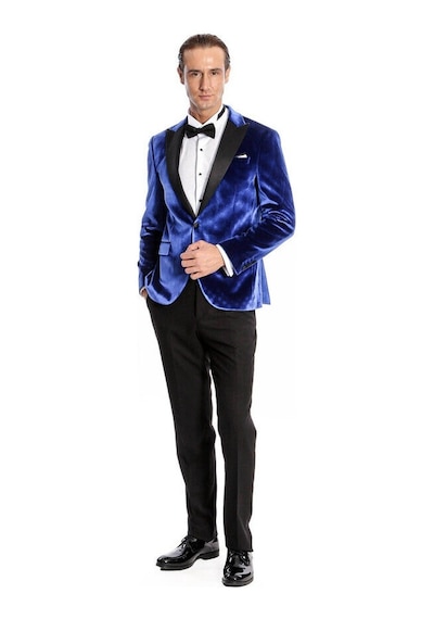 Wessi Kafide Lacivert Slim Fit Erkek Smokin Ceket Lacivert