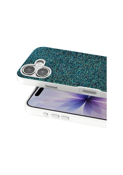 Apple iPhone Uyumlu  17 Bright Simli Kapak Koyu Yeşil