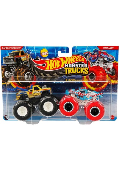 Hot Wheels Monster Trucks Güçlü İkili 1:64 Arabalar Ramblın Wreck Çok Renkli