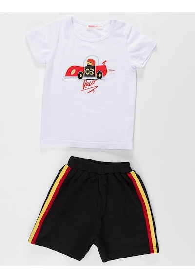 Denokids Baby Racer 03 Şort Takım Çok Renkli