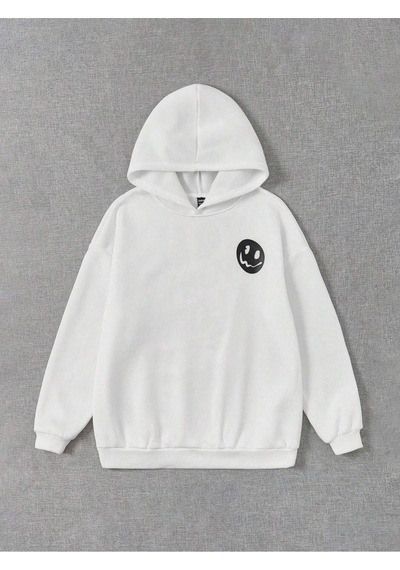 You Must Believe Sweatshirt - Beyaz Baskılı Oversize Kapüşonlu Beyaz