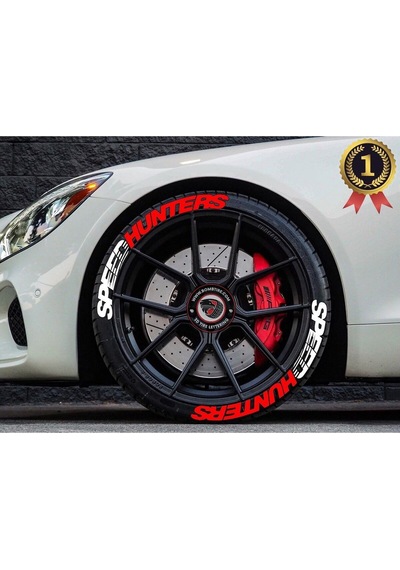 Lastik Yazısı Speedhunters Çift Renk 4 Adet Araç Motorsiklet Lastik Sticker Etiket