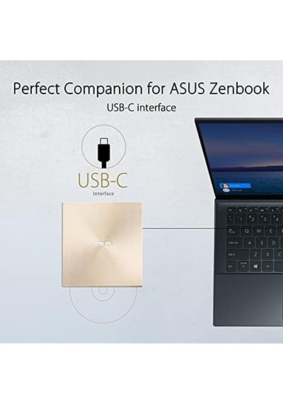 Zendrive-u8m Sdrw-08u8m-u Harici Ultra İnce Dvd Yazıcı, M-disc, Usb Type-c, Altın