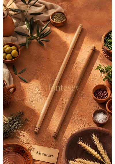 Ahşap Hamur Açma Oklavası Şekillendirici 2li Set 50lik Ve 70lik