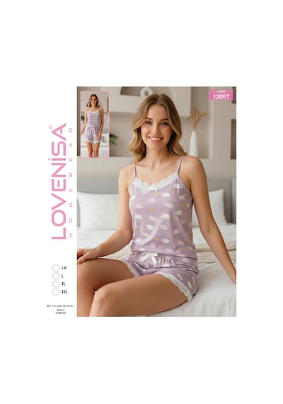 Lovenisa 12057 Kadın Şortlu Takım Desenli