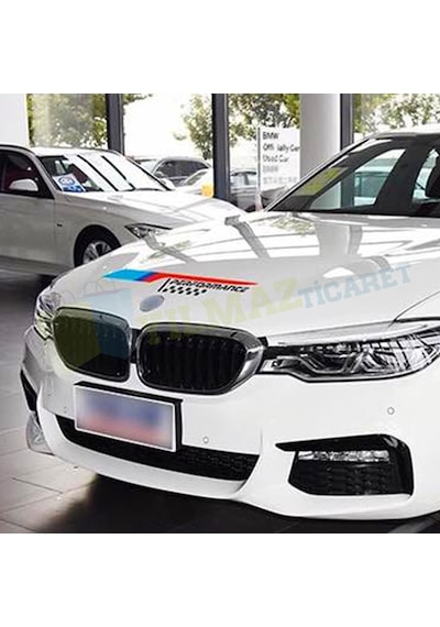 Bmw M Performance Logo Arma Oto Sticker Kaput Yapıştırma Etiket 60 X 10 Cm