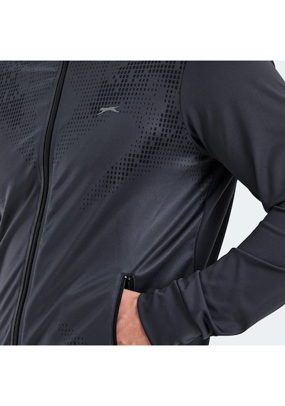 Slazenger RECOGNIZE Erkek Fermuarlı Dik Yaka Cepli Koyu Gri Eşofman Takımı