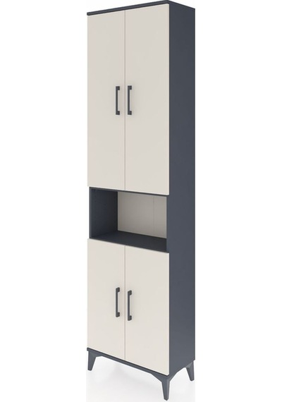 Arges Dolap 5 Raflı 4 Kapaklı 60x30x221 Antrasit-aytaşı Antrasit