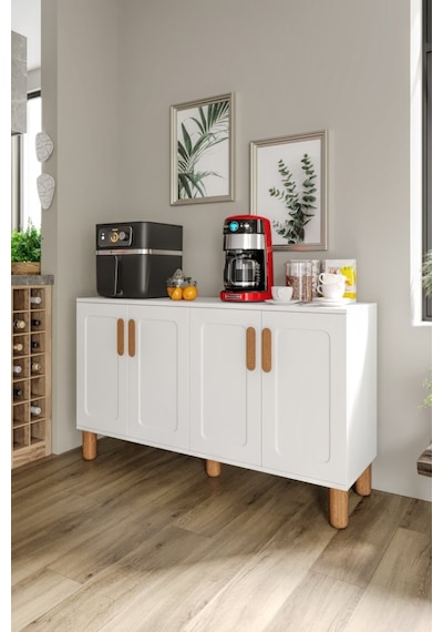 Flora Flr4120 Bohem Kahve Köşesi 4 Kapaklı Mdf Mebran Kapaklı Mutfak Dolabı Çok Amaçlı Dolap Beyaz Flora Flr4120 Bohem Kahve Köşesi 4 Kapaklı Mdf Mebran Kapaklı Mutfak Dolabı Çok Amaçlı Dolap Beyaz