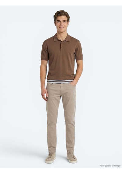 Kip Kahverengi Düz %100 Pamuk T-shirt "locale":"tr","value":"kahverengi" , "locale":"en","value":"brown"