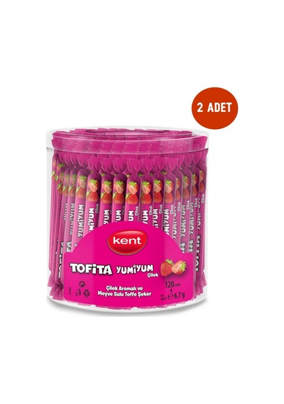 Kent Tofita Yumiyum Yumuşak Şeker Çilek 6.7 G 2 x 120 Adet