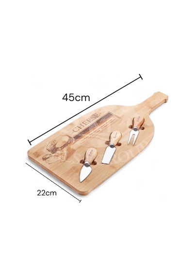 Bambu 4 Parça Peynir Sunum Tahtası Seti 45cm Bmb52 Ahşap