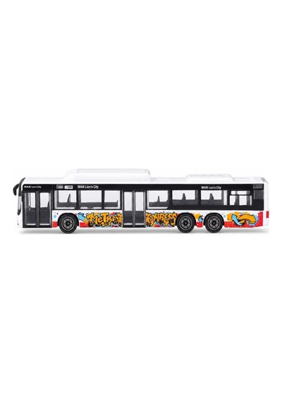 Majorette Man Lion S City C Beyaz Grafiti Desenli Metal Şehir Otobüsü 13 Cm