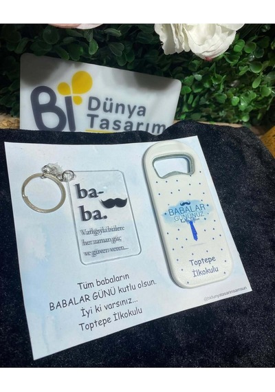 Uv Baskı Açacak Magnet & Uv Baskı Anahtarlık Söz, Nişan, Nikah, Düğün, Kına 10 Adet Bebe Mavi