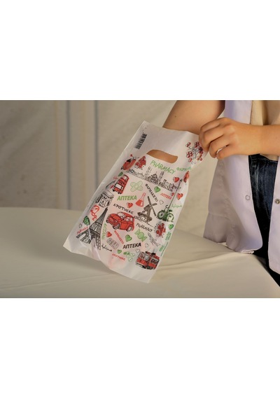 Eczane Poşeti Bio Avrupa Temalı Orta Boy 100'lü 20 x 30 CM