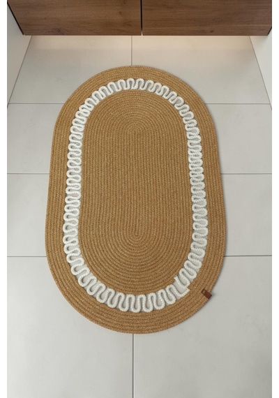 El Yapımı Dekoratif Örgülü Model 5'li Banyo Seti 2 Li Paspas 50x80 Cm Ve 40x60 Cm + Sepetler 18x18 Cm & Çamaşır Sepeti 35x33 Cm Hasır Jüt Renk