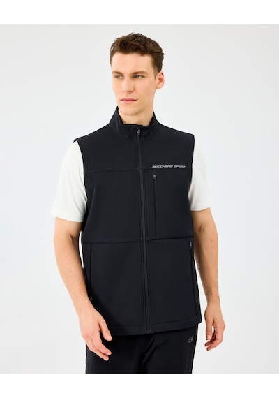 Skechers M Fitted Turtle Neck Softshell Vest Erkek Siyah Yelek S2520220-3817