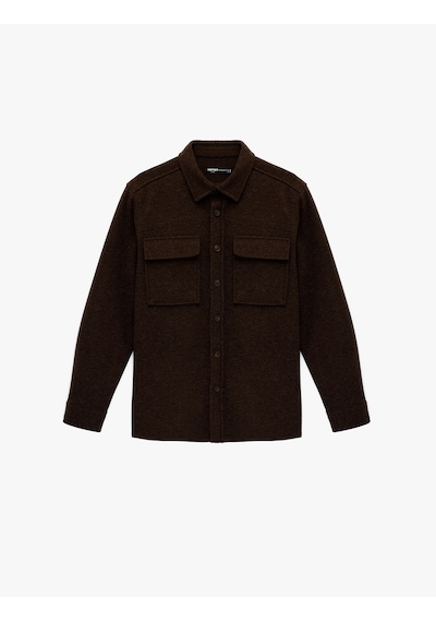 Koton Regular Fit Cepli Klasik Yaka Uzun Kollu Gömlek Kahverengi 6sam60069hw Kahverengi