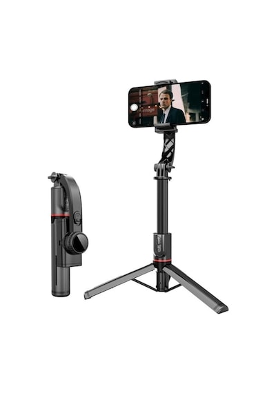 Gimbal Stabilizer Selfie Stick Tripod 2'si 1 Arada Kablosuz Bluetooth Uzaktan Kumandalı, 700mm Ayarlanabilir Yükse