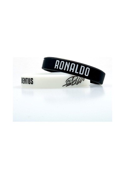 2li Siyah Ve Beyaz Cr7 Futbol Bileklik Siyah Siyah