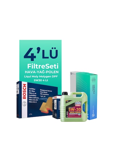 Bosch Kia Ceed 1.4 Benzin Filtre Bakım Seti Liqui Moly Motor Yağlı (2012-2018) 4 Lü -