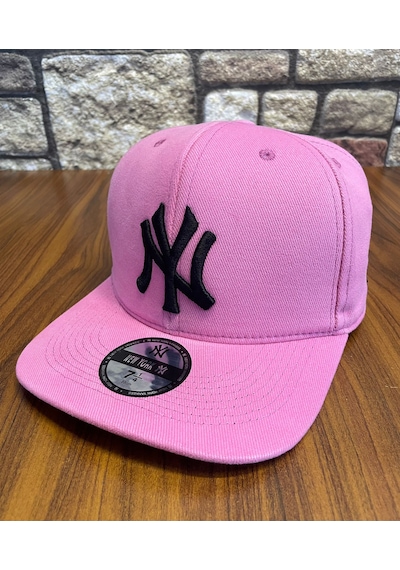 Hamze Ny Newyork Nakışlı Hiphop Snapback Rapper Drip Şapka Cap Pembe - Siyah