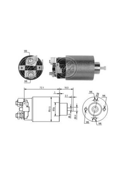 Zm 12v Marş Otomatiği Mıtsubıshı Tipi gövde 50 Mm 4 Delik-sağ N11.18882