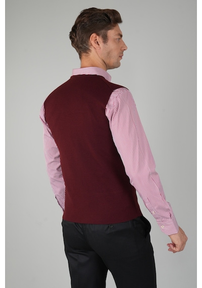 Bisse Bordo Düz Triko Yün Erkek Yelek Tryl24k24203 D25 Bordo Bisse Bordo Düz Triko Yün Erkek Yelek Tryl24k24203 D25 Bordo