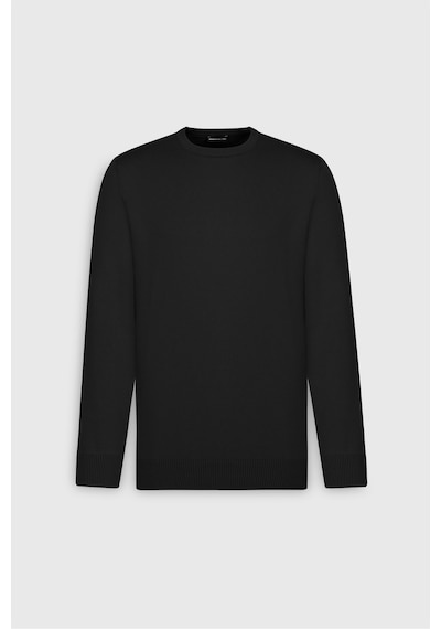 AC&Co / Altınyıldız Classics Pamuklu Standart Fit Normal Kesim Bisiklet Yaka Triko Siyah Kazak 001