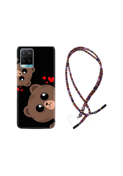 Vivo Y21S Kılıf Rasta Boyun Askılı Love Animals 1780