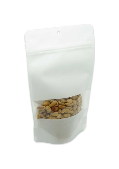 13X22.5X7 Beyaz Kraft Pencereli Kilitli Doypack 50 Adet
