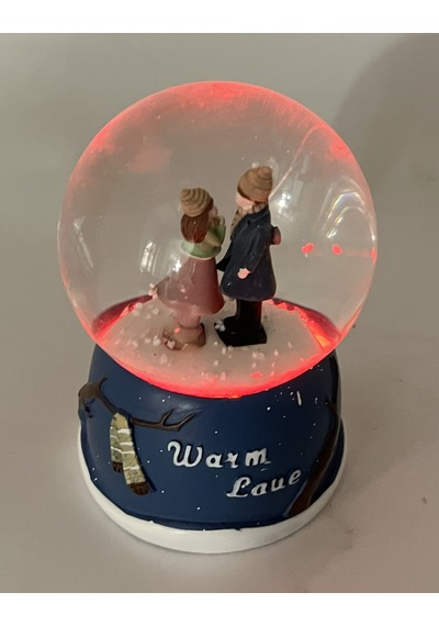 Warm Love Işıklı Kar Küresi Küçük Boy Lacivert