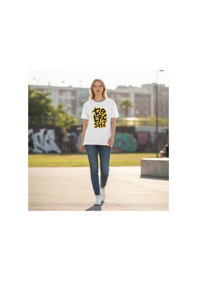 Urbantrendstore Unisex Dont Panic Panik Yapma Baskılı Oversize Fit Rahat Geniş Salaş T-shirt Günlük Tişört Beyaz