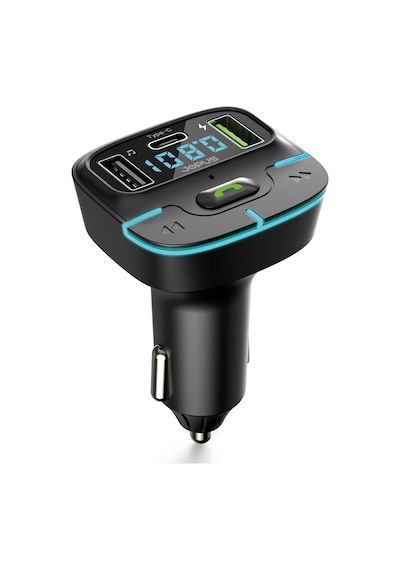 F9 Araç Fm Transmitter 5.3 Bluetooth Araç Kiti Usb Type-c Hızlı Şarj Kart Çakmaklık Girişli