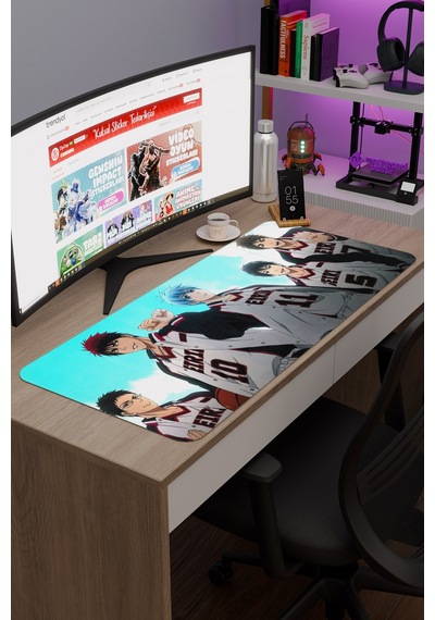 Kuroko No Basket Anime V4 - 90x40 Xxl Gaming Kauçuk Kaymaz Taban Mouse Pad Fare Altlığı