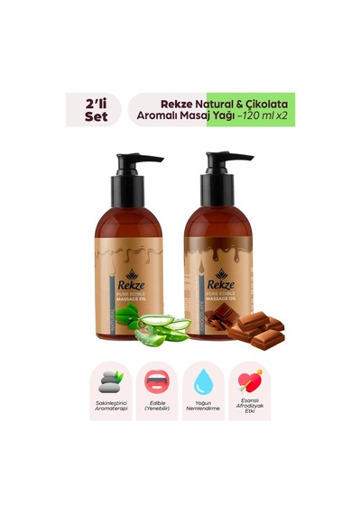 Çikolata Ve Natural Aromalı Vücut Masaj Yağı 2 Adet 120 Ml - 298220696