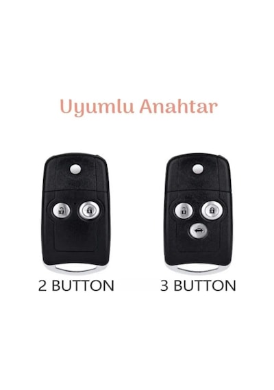 Gma Keys Honda Civic Accord Jazz Crv Hrv Crz 3 Tuşlu Nano Anahtar Kılıfı Siyah Gümüş Renk