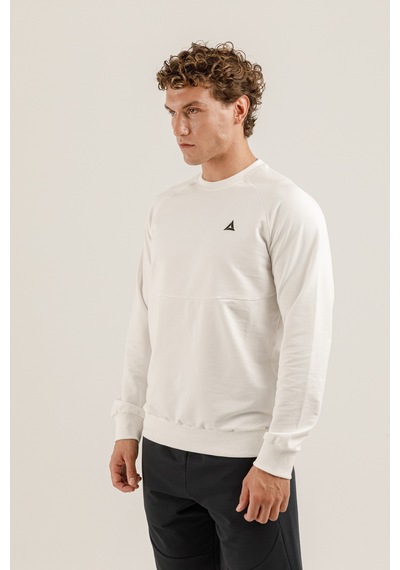 Airlife Saturn Ur7 Pro I Sıfır Yaka Erkek Sweatshirt Beyaz