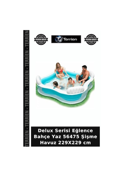 Delux Serisi Eğlence Bahçe Yaz 56475 Şişme Havuz 229x229 Cm Çok Renkli