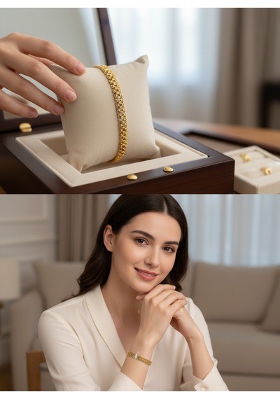 Xupıng Gold Renk Taşlı Kadın Bileklik