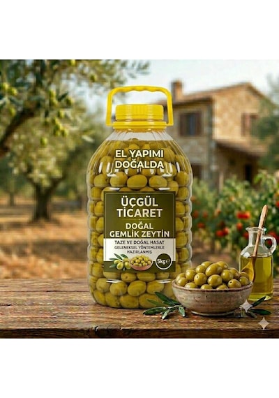 El Yapımı Gemlik Zeytin 5 Kiloluk Bidonda