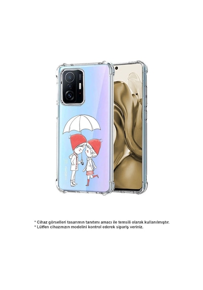 Samsung Galaxy A26 İle Uyumlu Aşk Baskılı Şeffaf Köşe Korumalı Antişok Kılıf